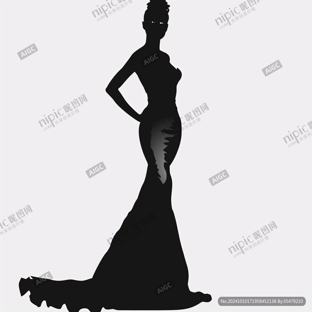 女性雍容华贵剪影