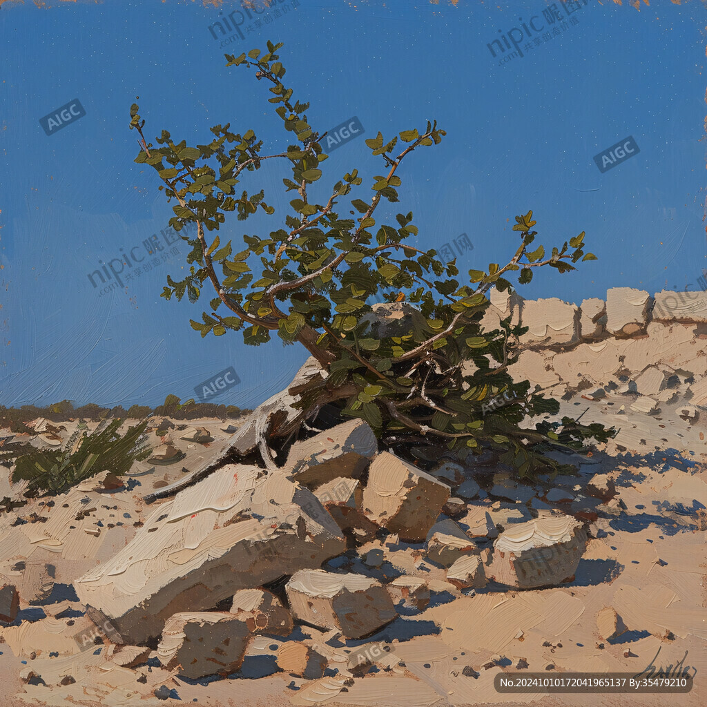 生命力戈壁砾石野草