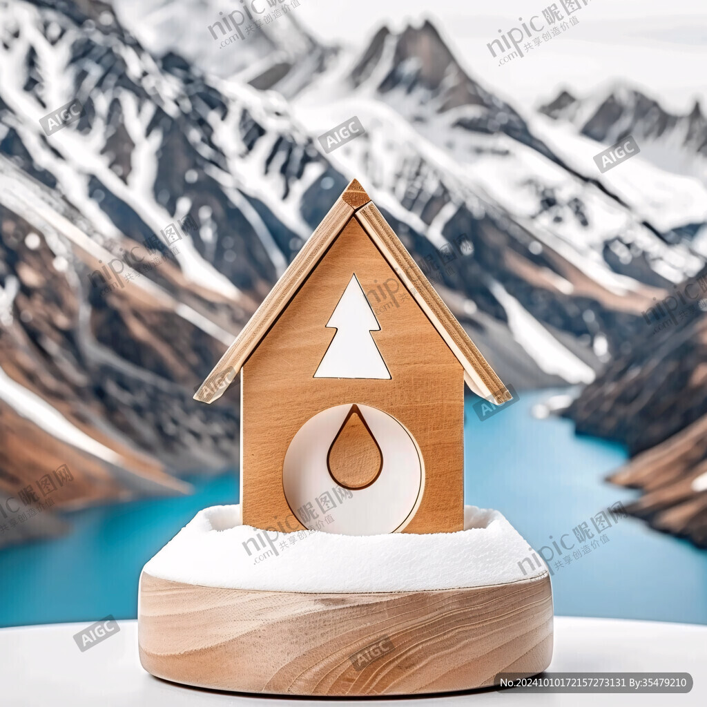 雪山木屋图