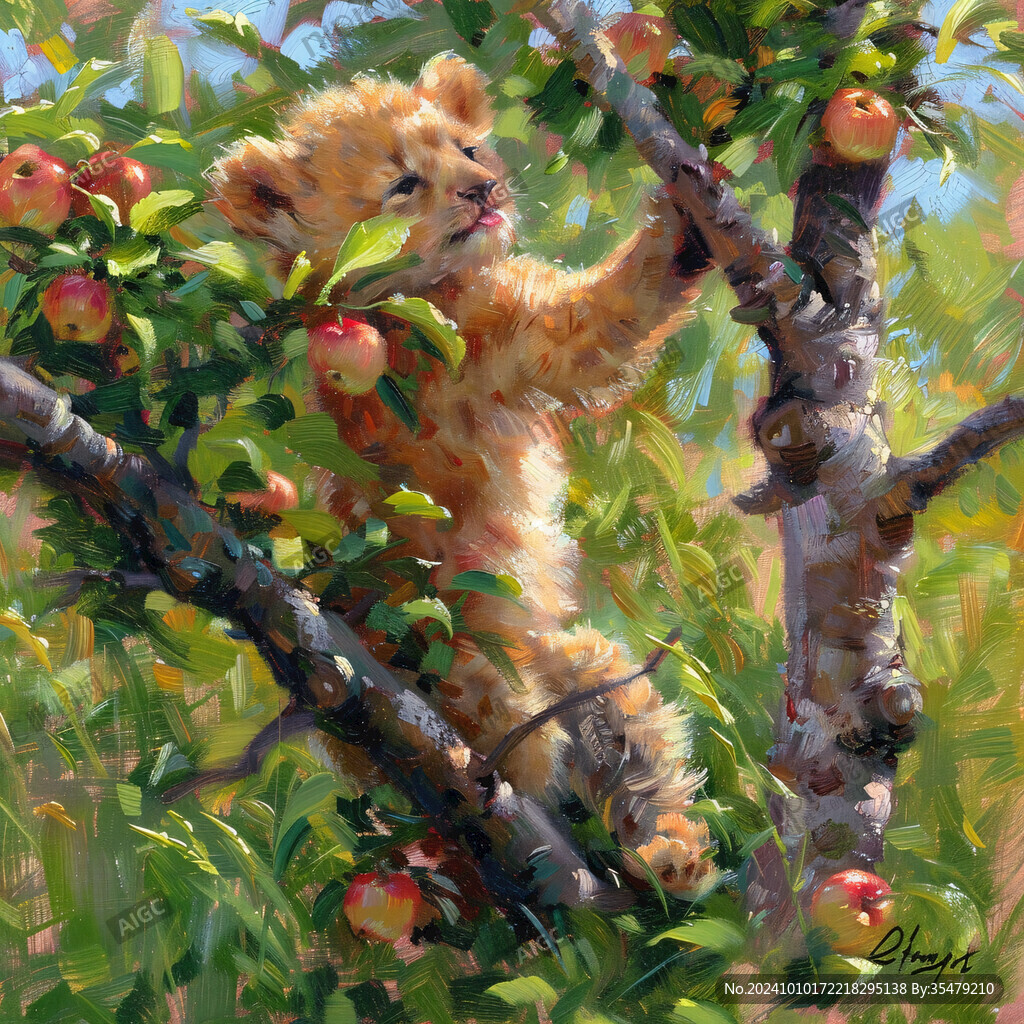 动物水彩画动物油画