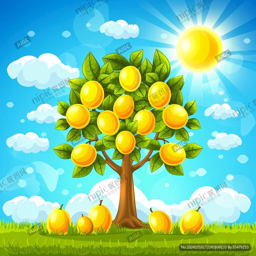 卡通桔子树