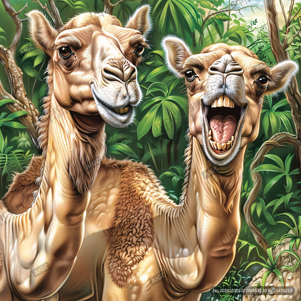 卡通动物立体画