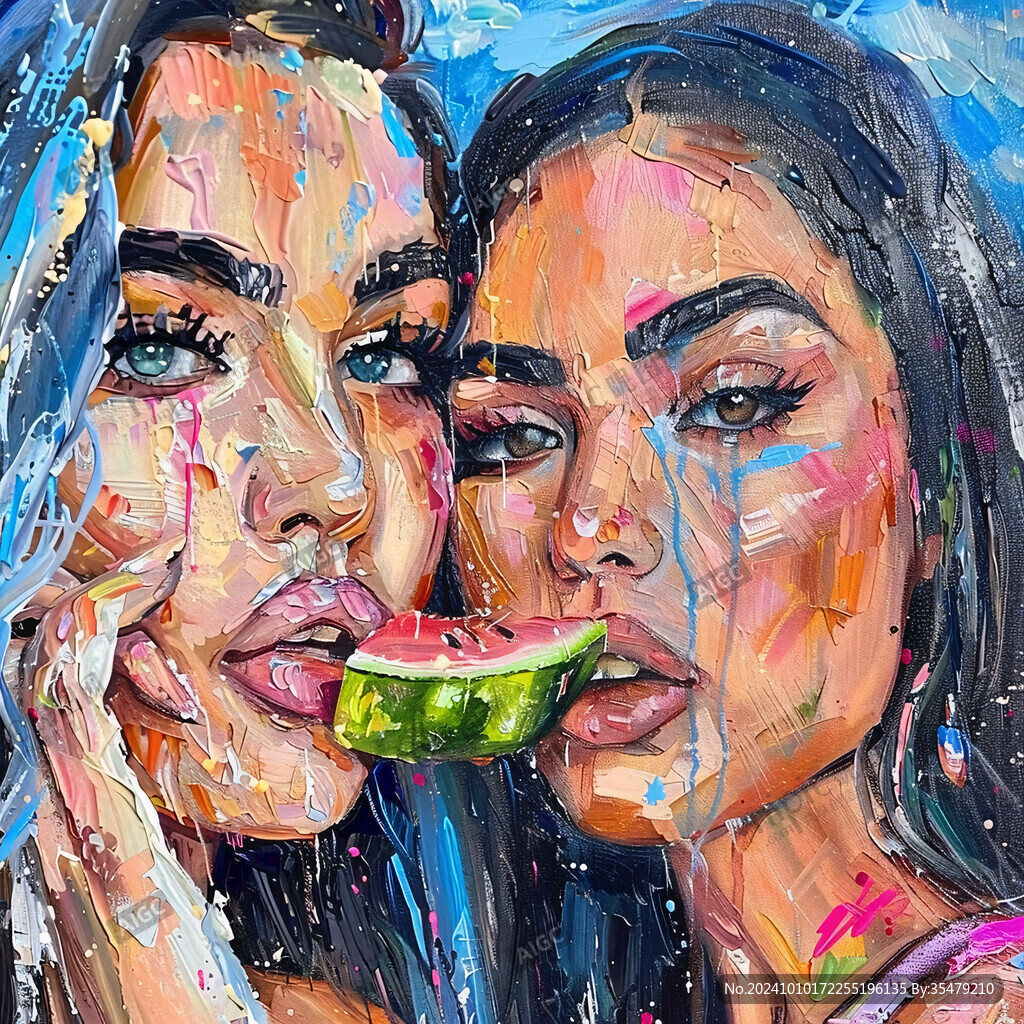 现代美女绘画时尚彩绘
