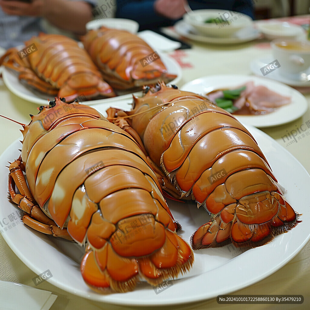 蒸熟的澳洲大龙虾