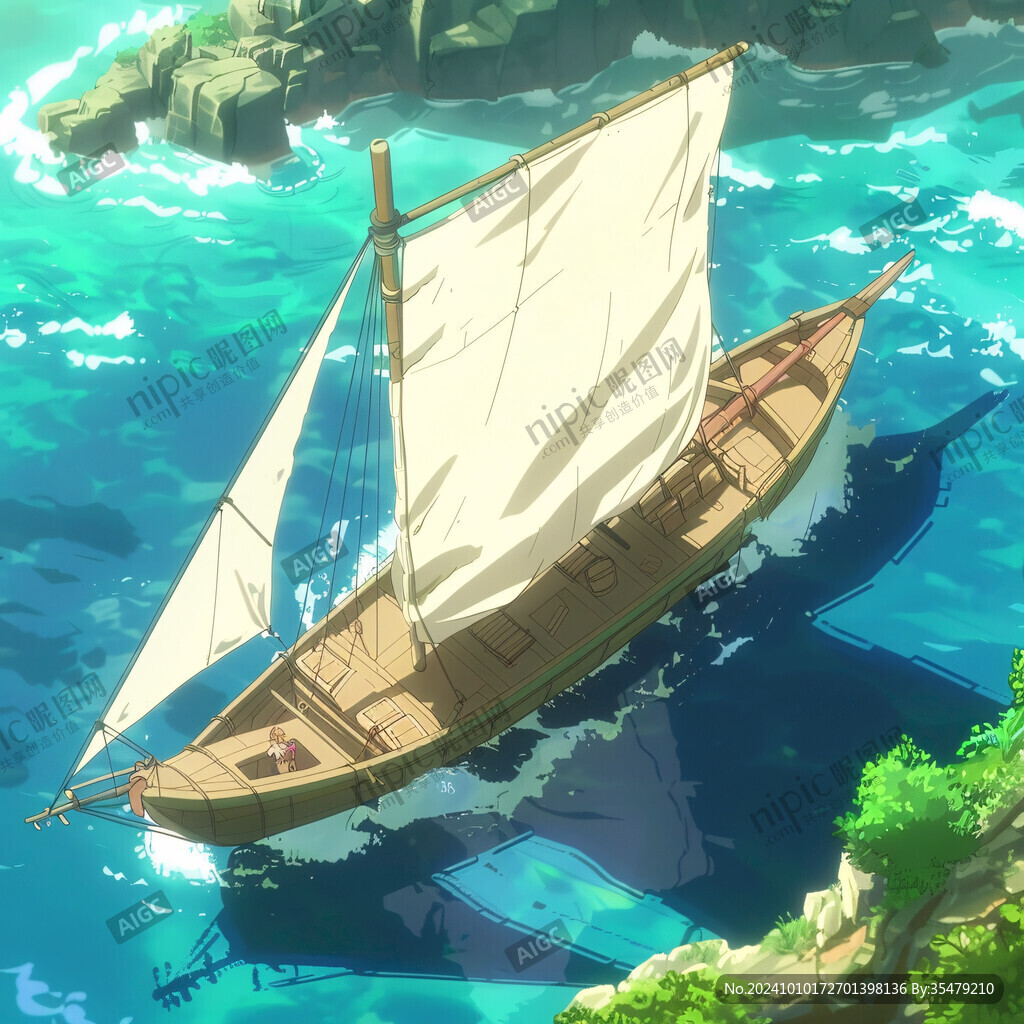 古代航海木船帆船