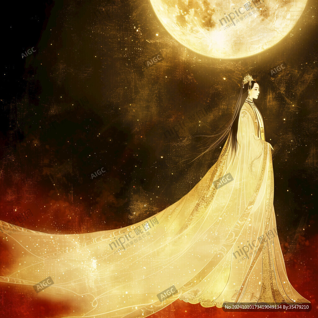 仙女月亮装饰画嫦娥