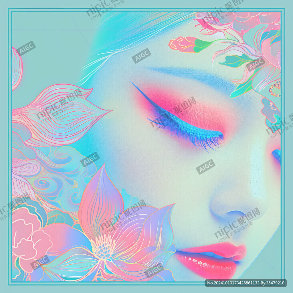 化妆整容背景装饰画