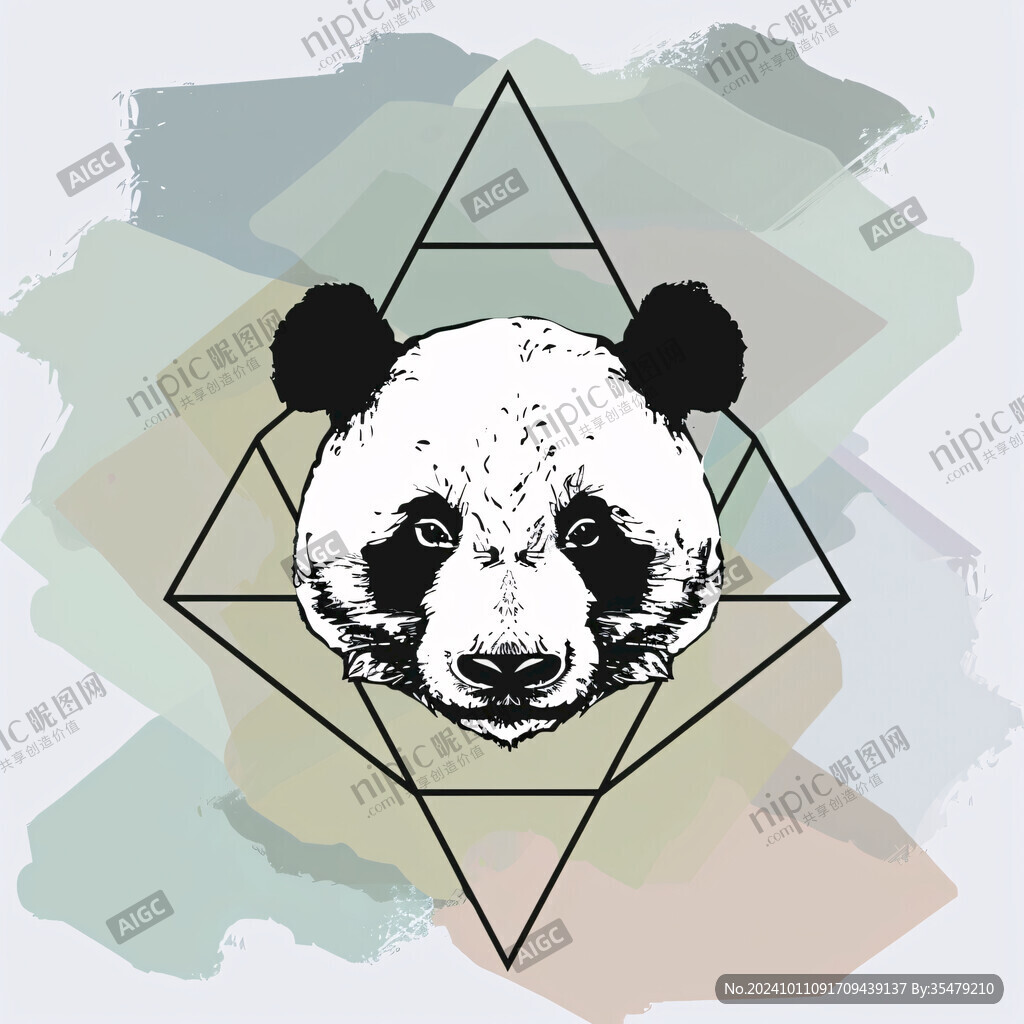 几何多边形大熊猫
