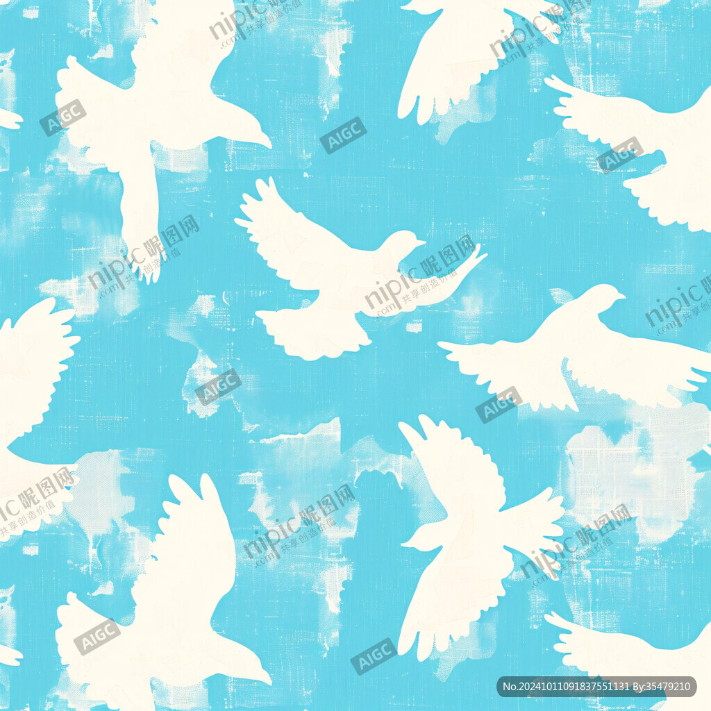 卡通小白鸽四方连续图