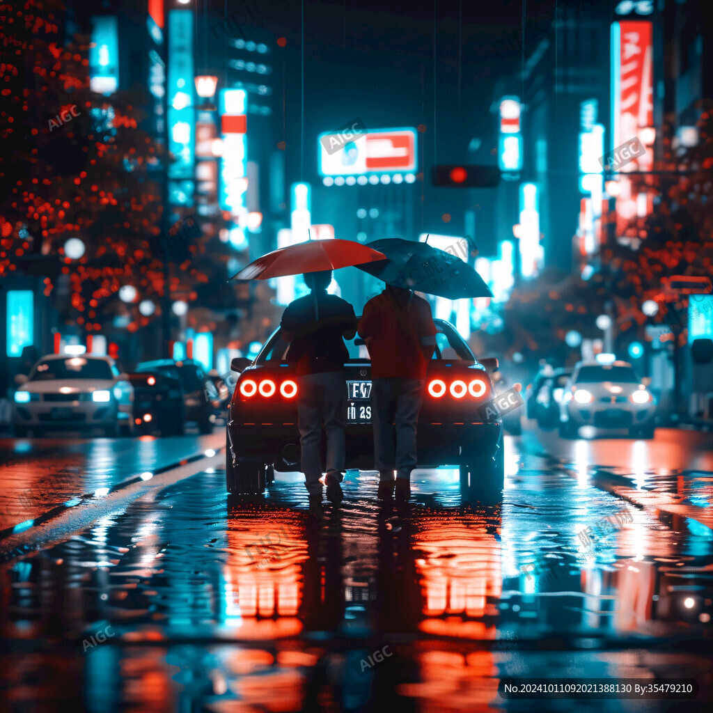 雨夜行人与车辆