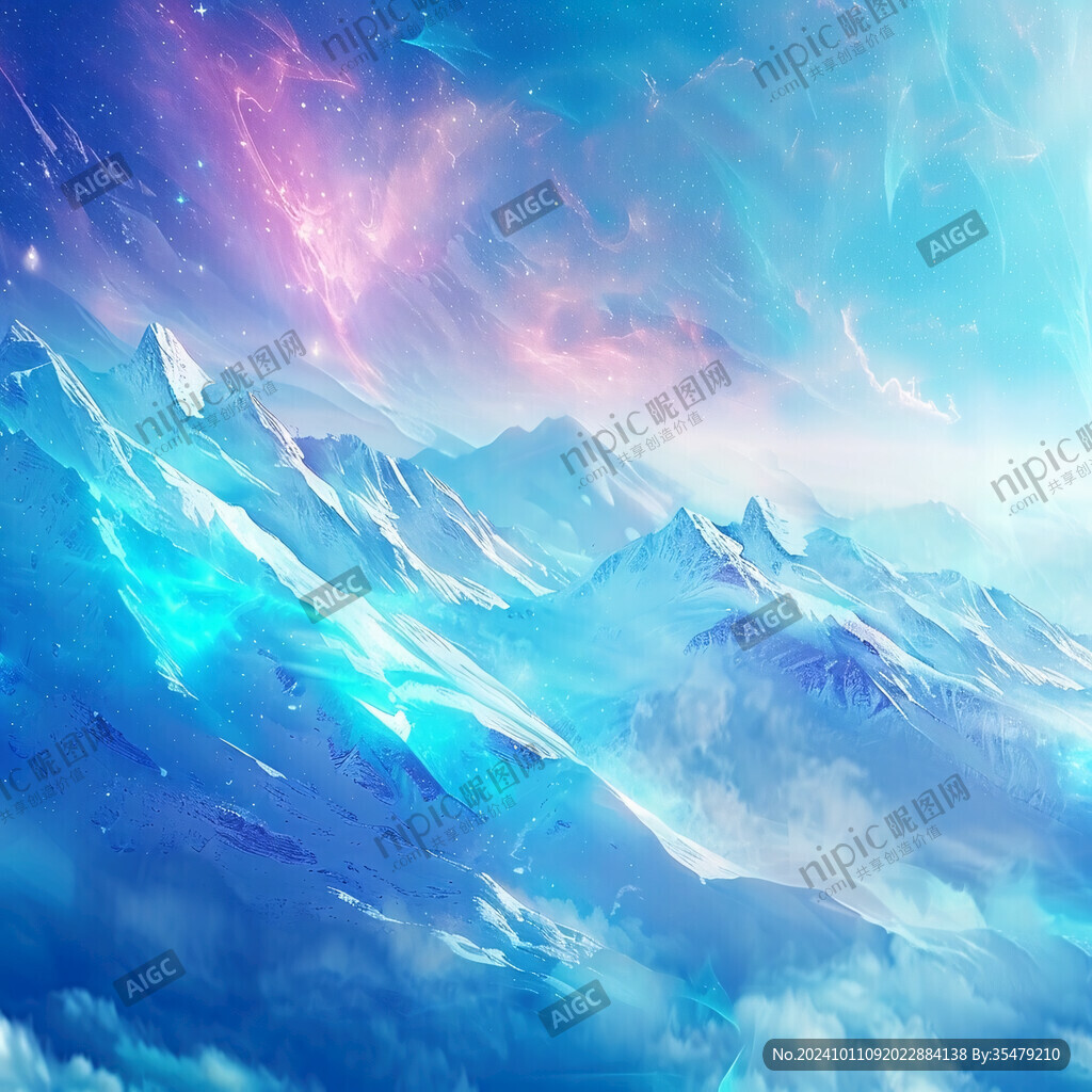 梦幻抽象雪山