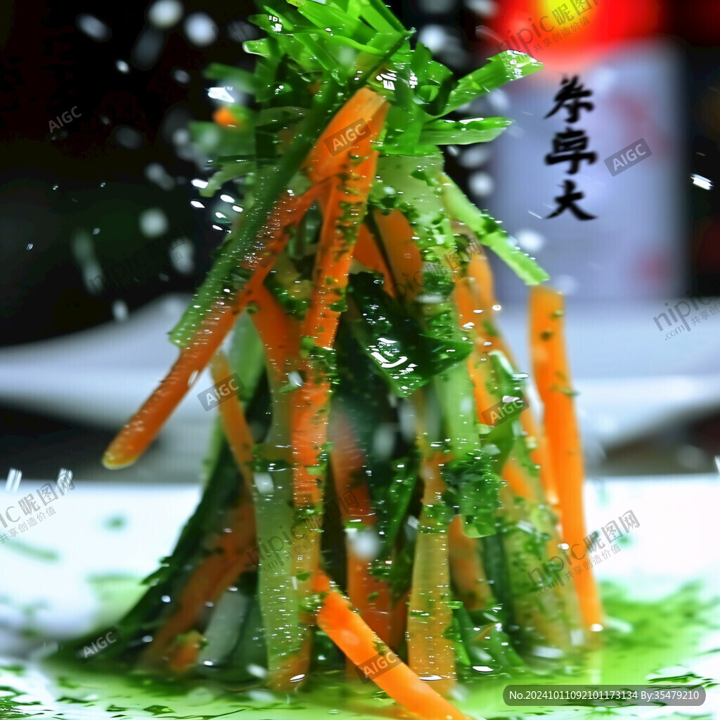 冰镇芥兰拼手指萝卜