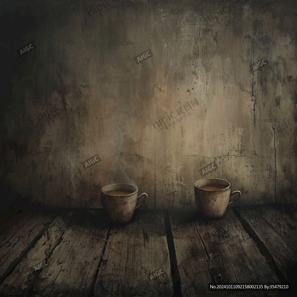 破旧英文咖啡画