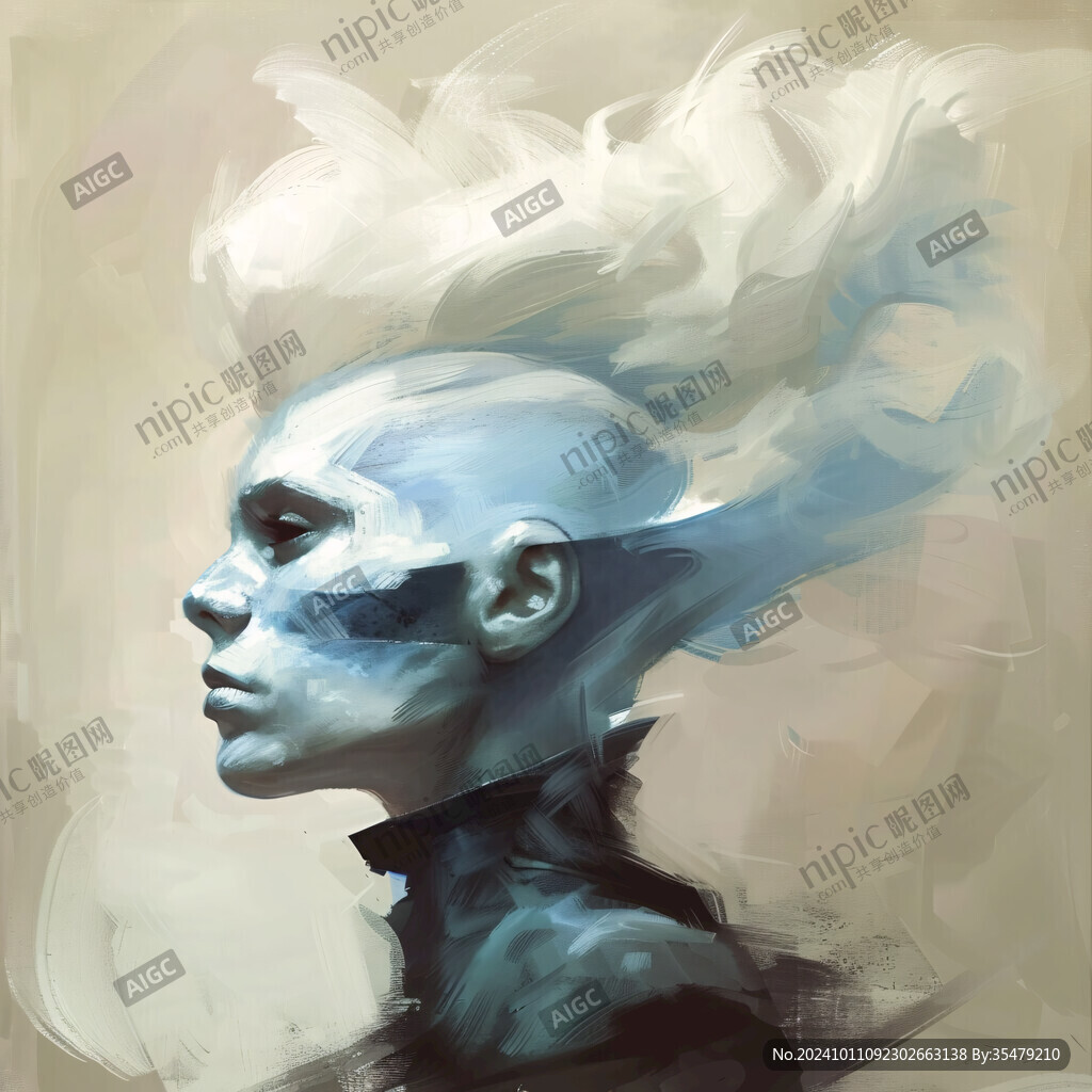 唯美抽象画水彩画女人