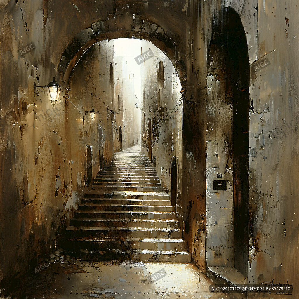 欧式装饰画时光隧道