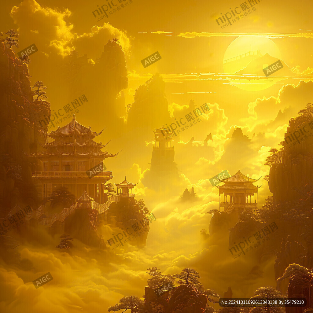 宫殿楼阁仙境仙人大殿