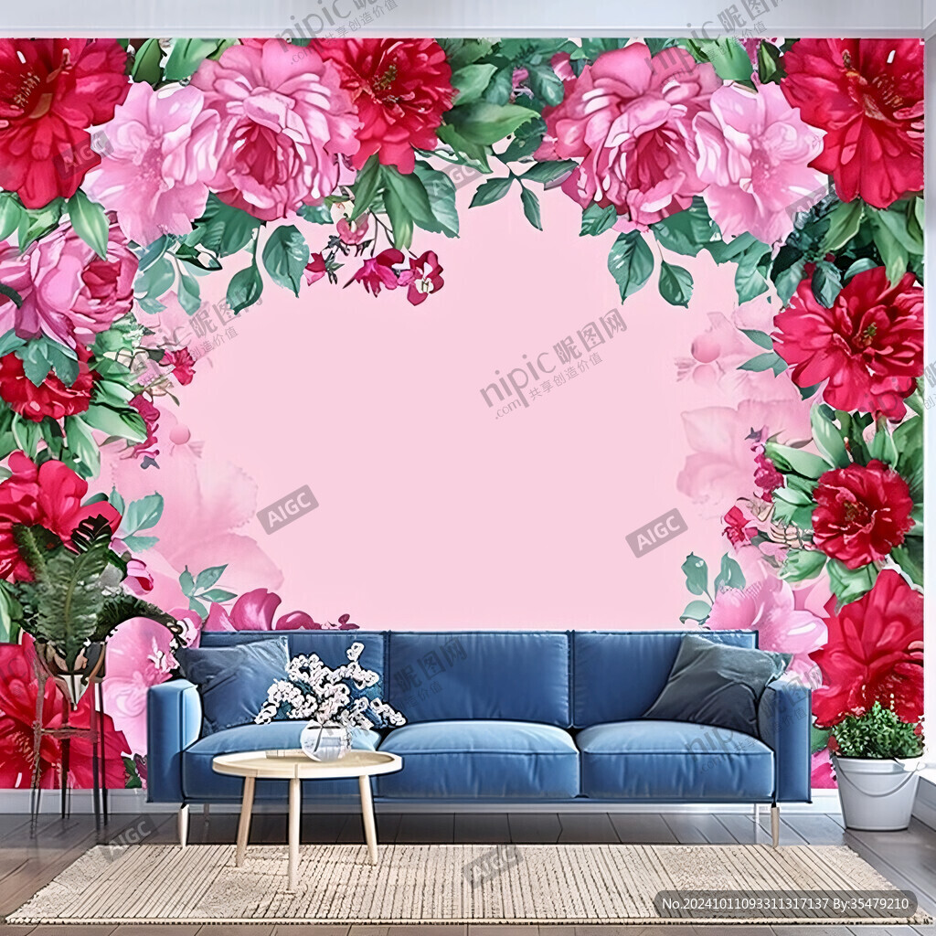 牡丹题材电视背景