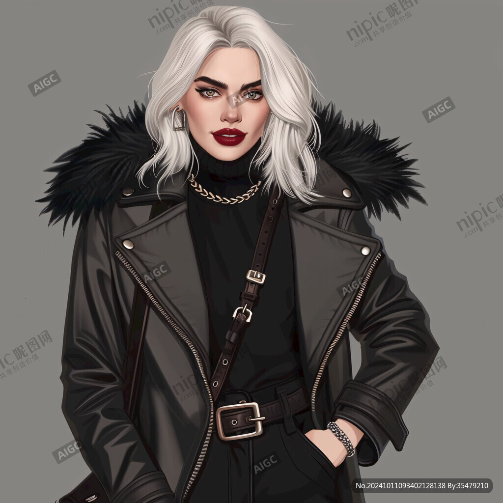 潮流插画美女人物插画