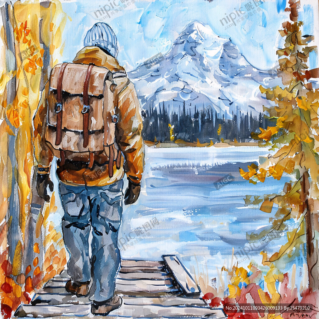 加拿大水彩插画彩绘