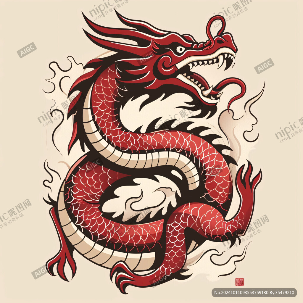 龙纹中国龙腾龙生肖龙