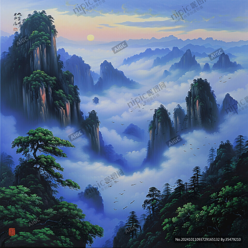 九华山酒店装饰画