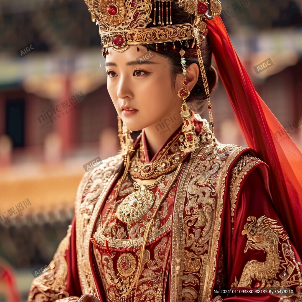 凤冠霞帔婚纱照结婚照