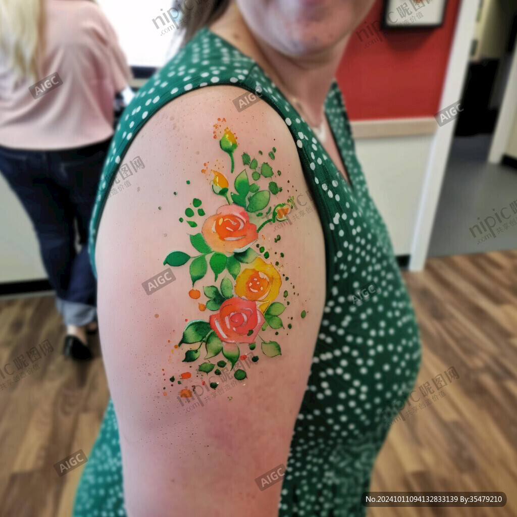 胳膊彩绘