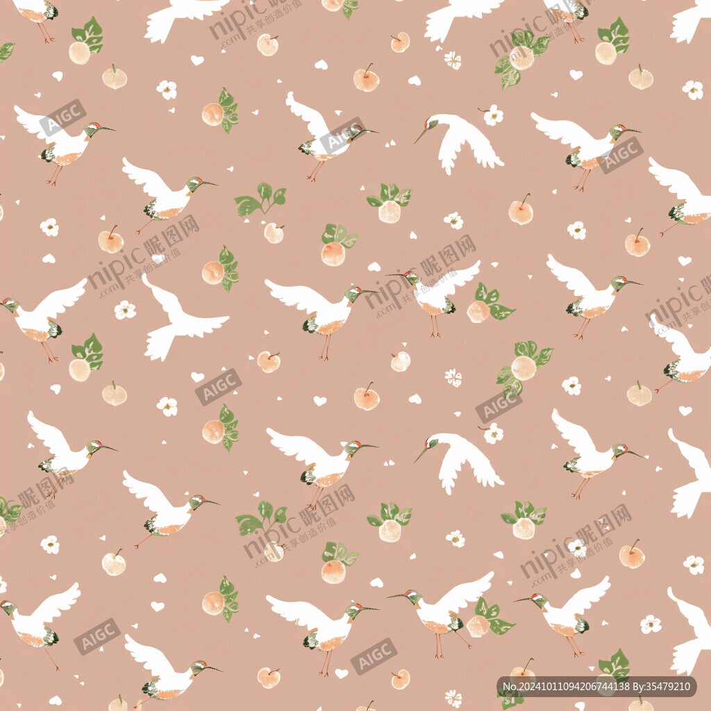 卡通小白鸽四方连续图