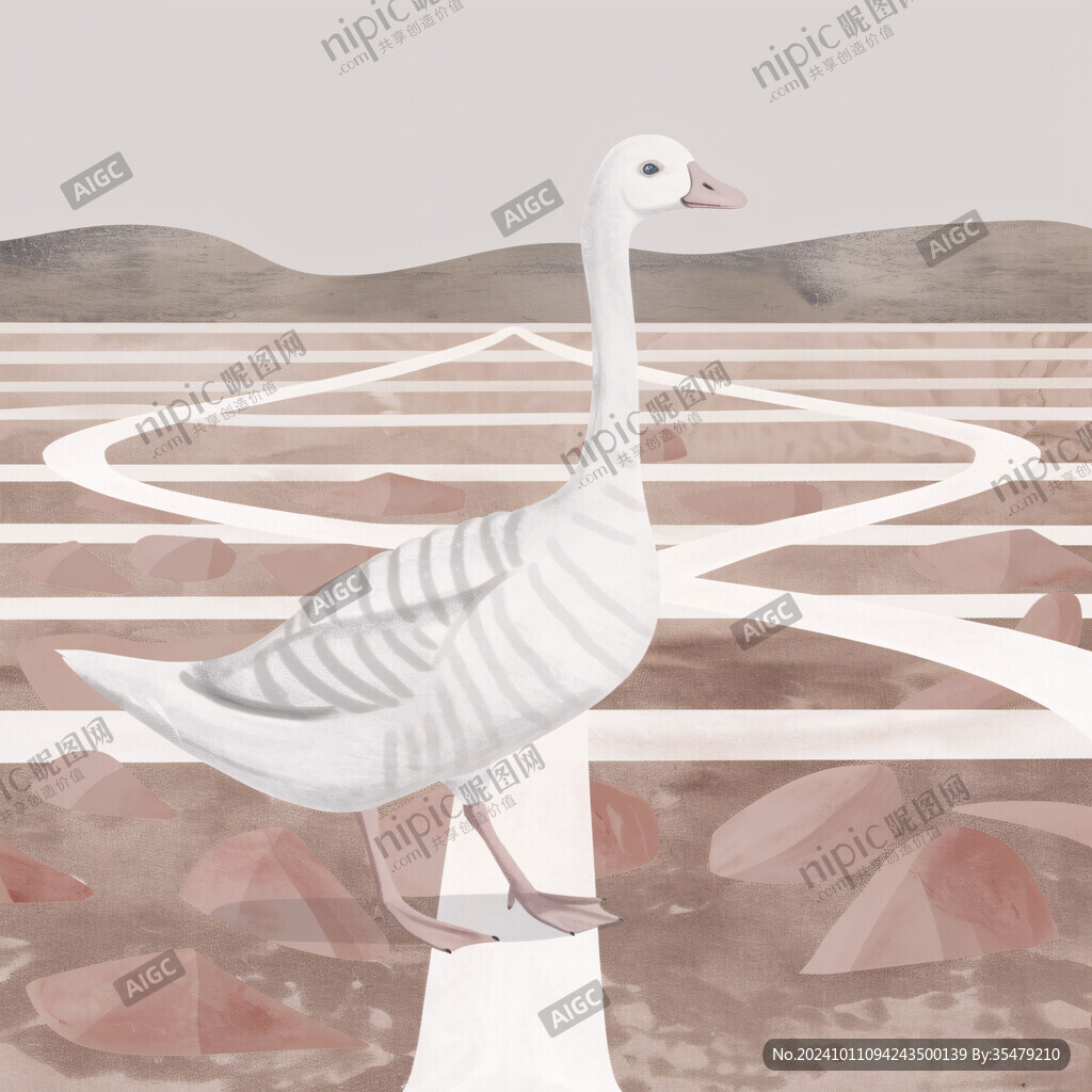 伤心的鹅白鹅插画