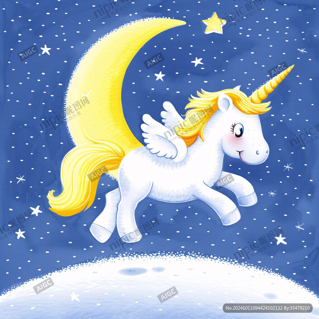 梦幻独角兽插画