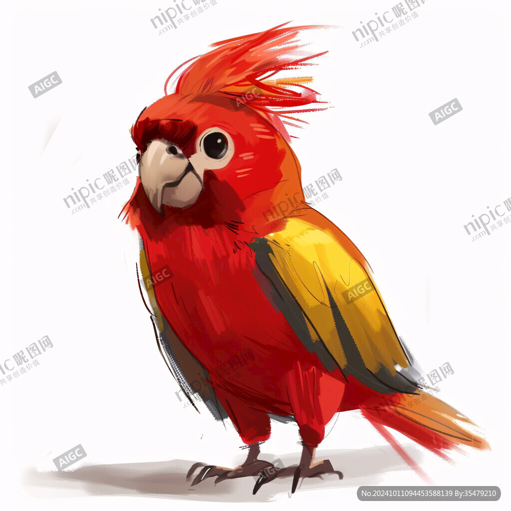 彩色鹦鹉插画