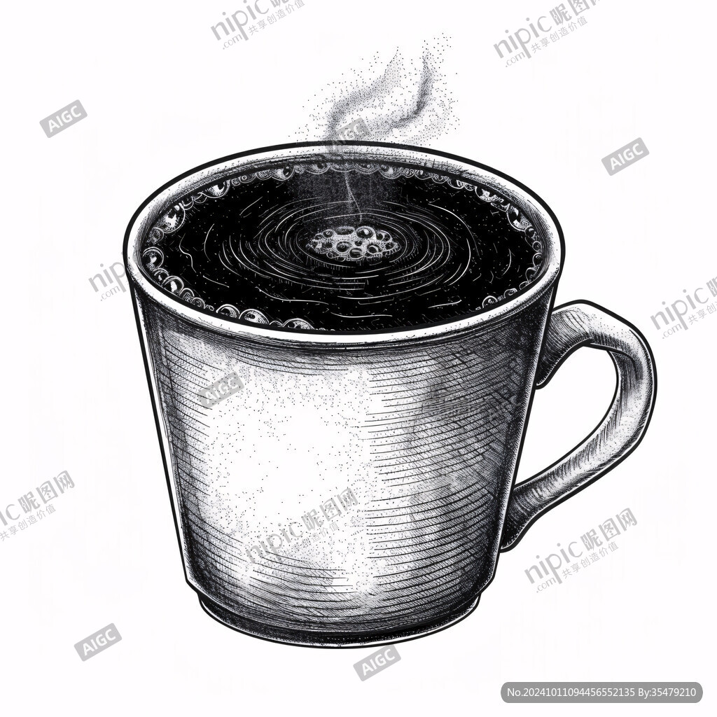 手冲咖啡插画