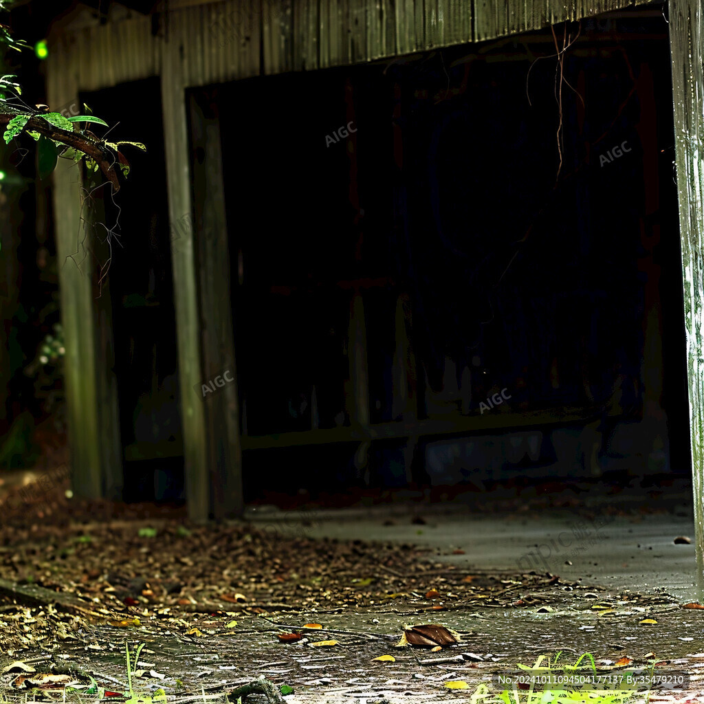 满地枯叶的院子