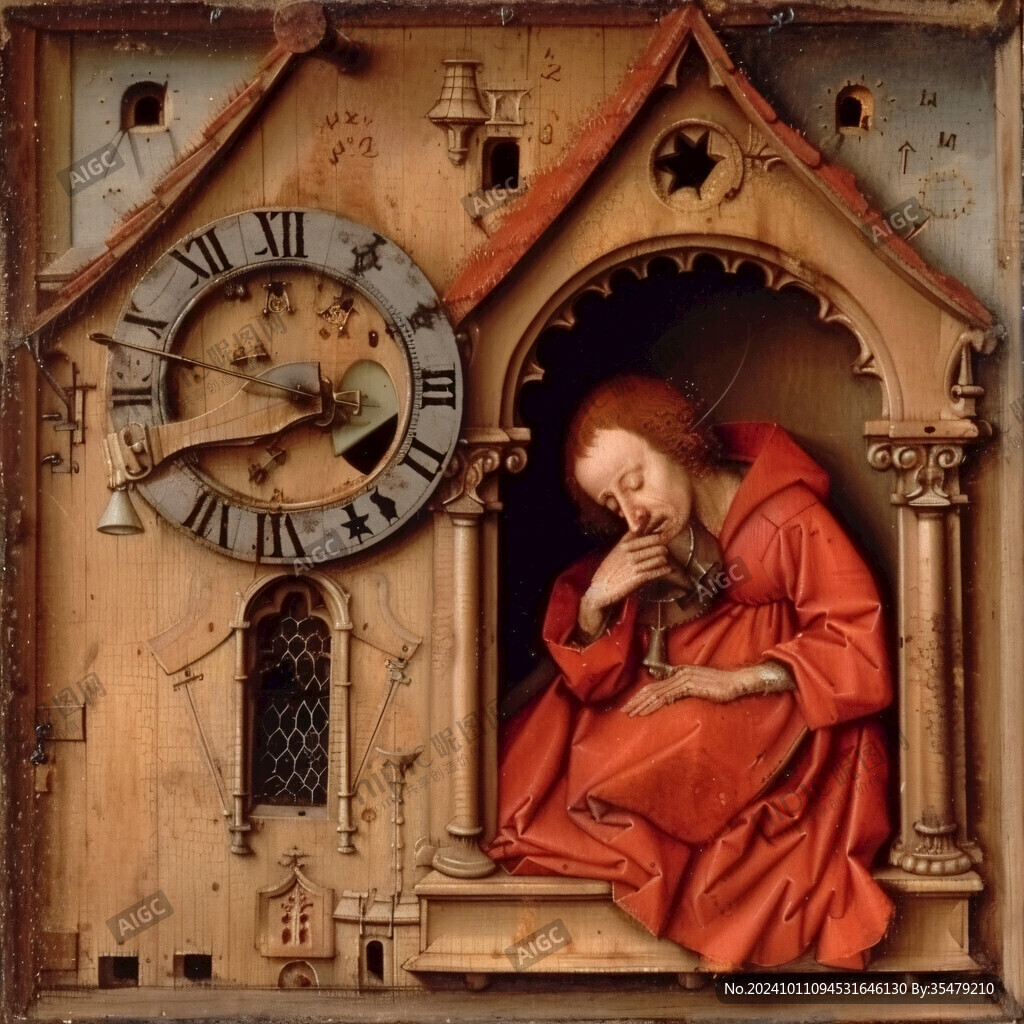 圣诞场景时钟挂画