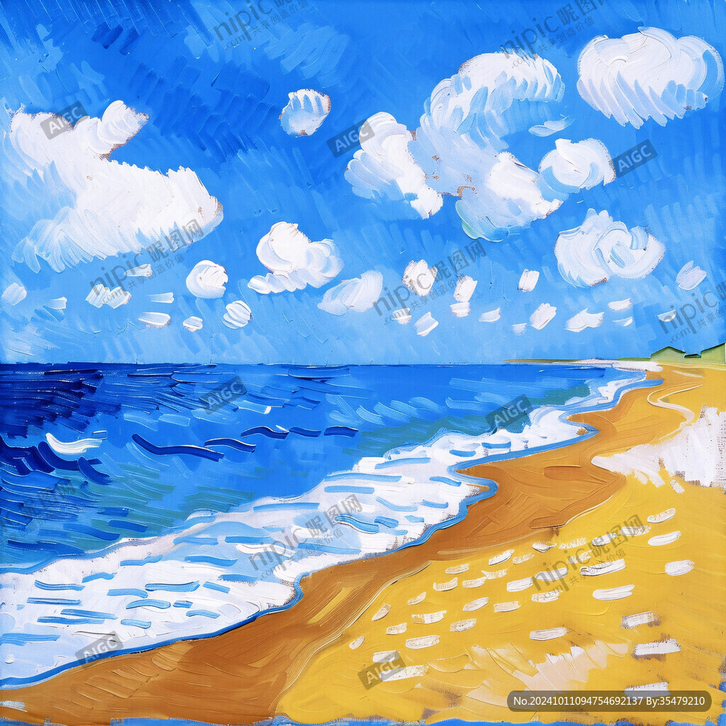 沙滩风景画