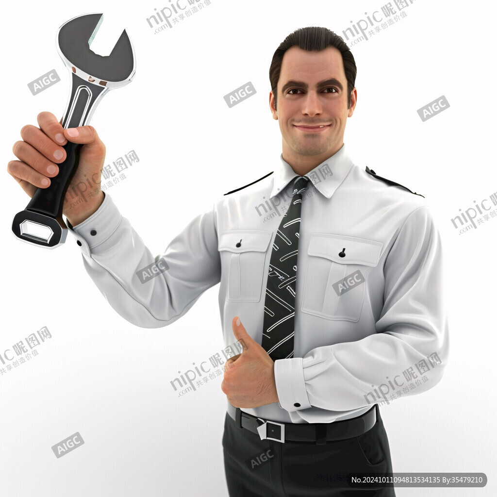 可爱维修师傅拿大扳手