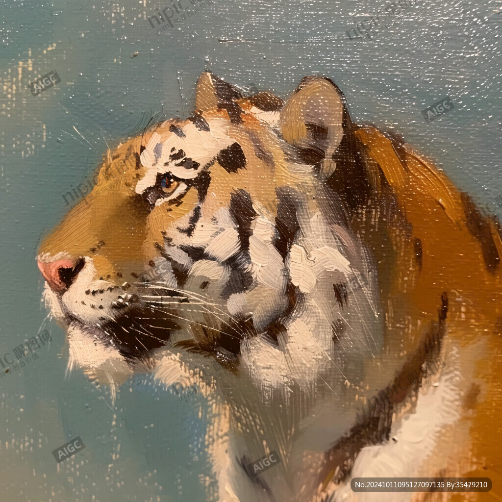 动物水彩画动物油画