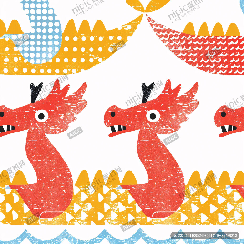 可爱龙动物印花