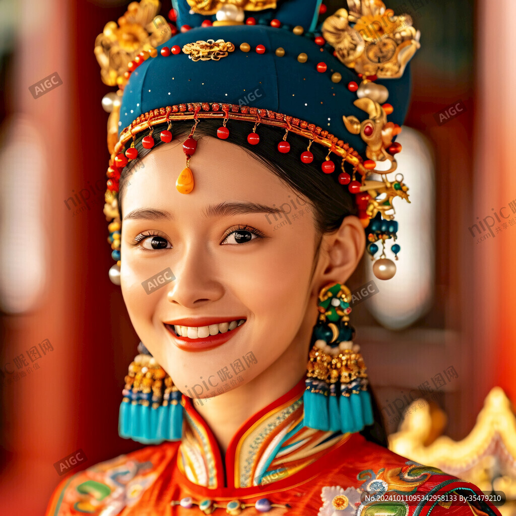 凤冠霞帔婚纱照结婚照