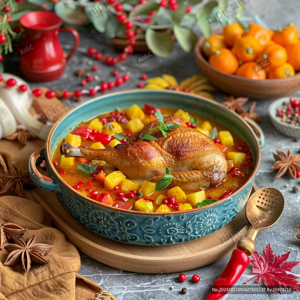 色彩斑斓美食圣诞节