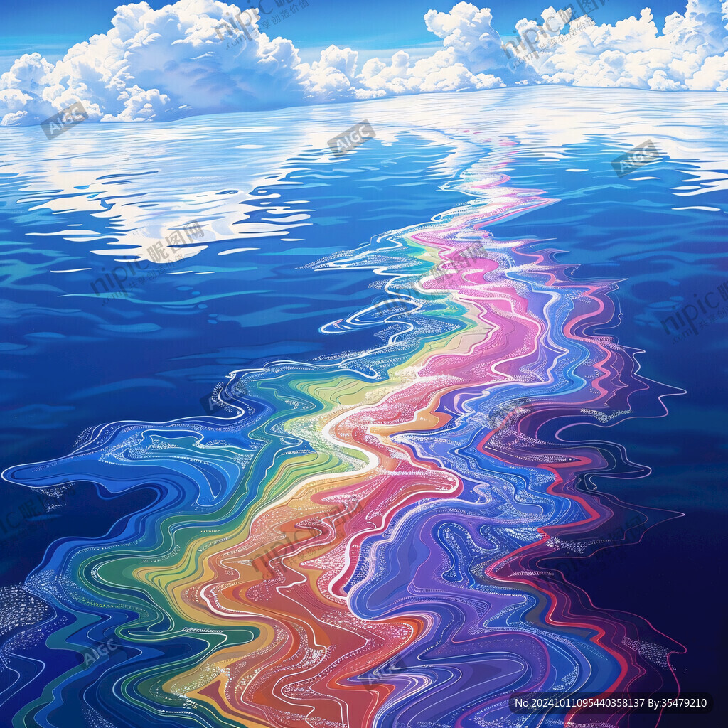 彩色创意海洋流体画