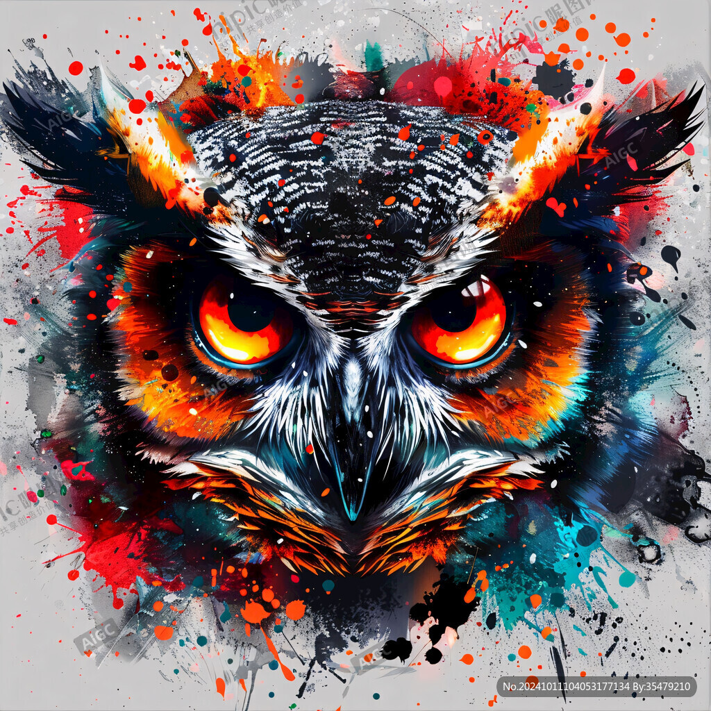 抽象猫头鹰素材
