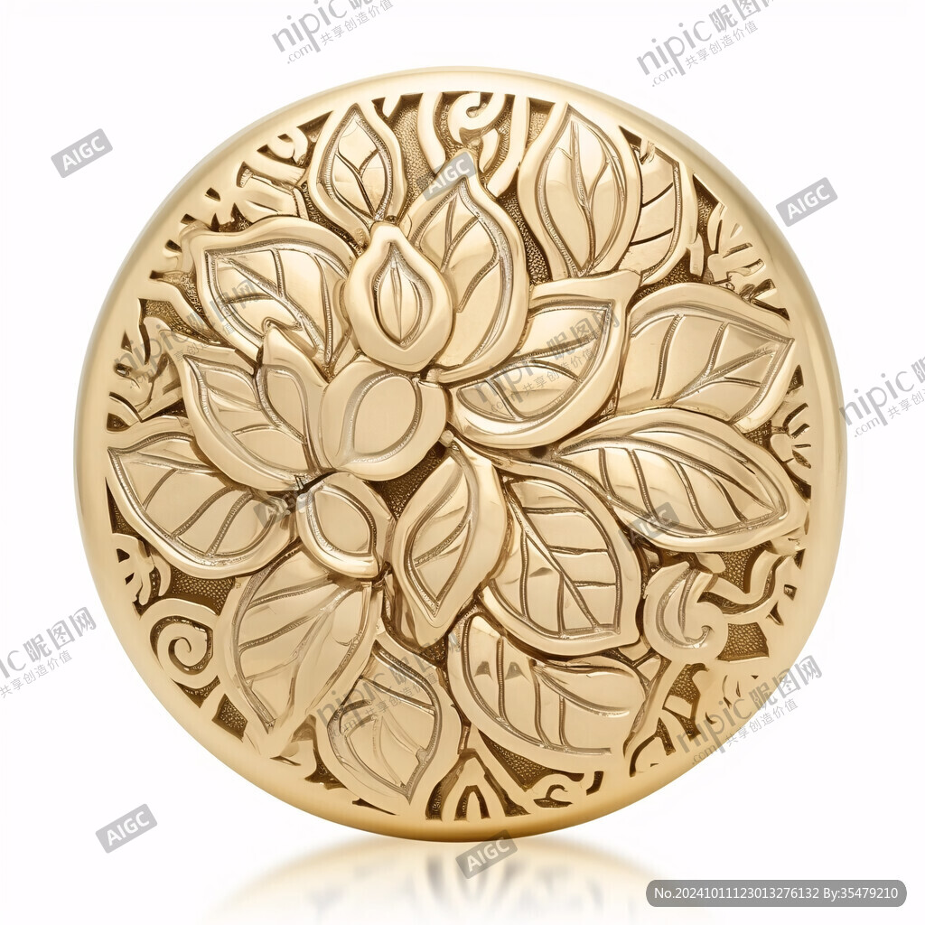 欧式圆形浮雕金花