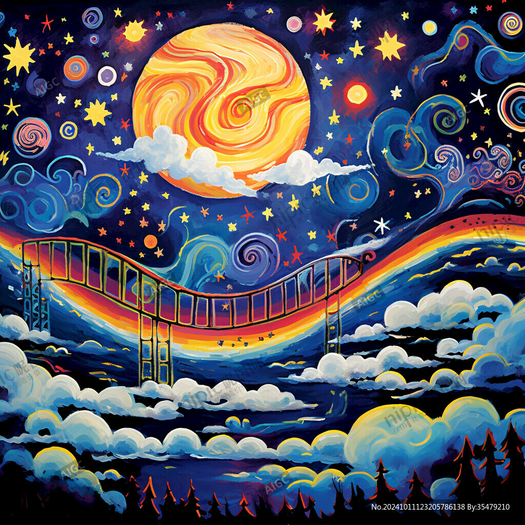 梦幻夜晚立体画