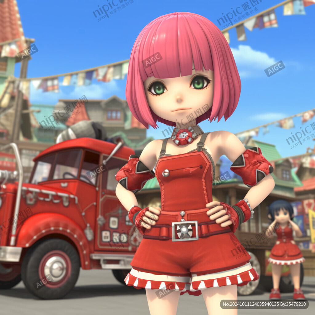 春节粉红女郎红色贴图