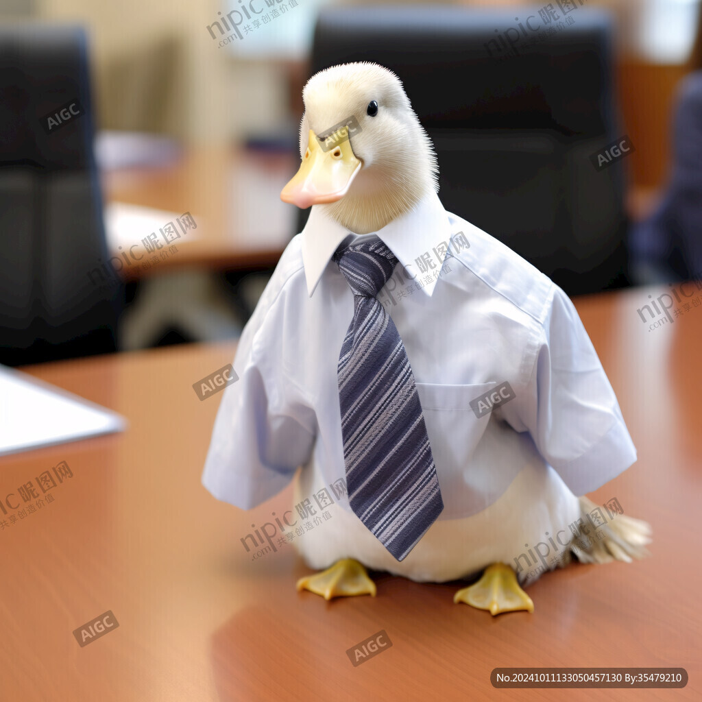 卡通可爱大雁商务经理
