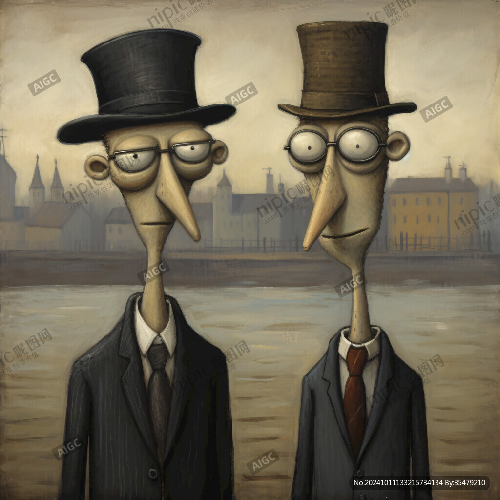 卡通人物现代油画