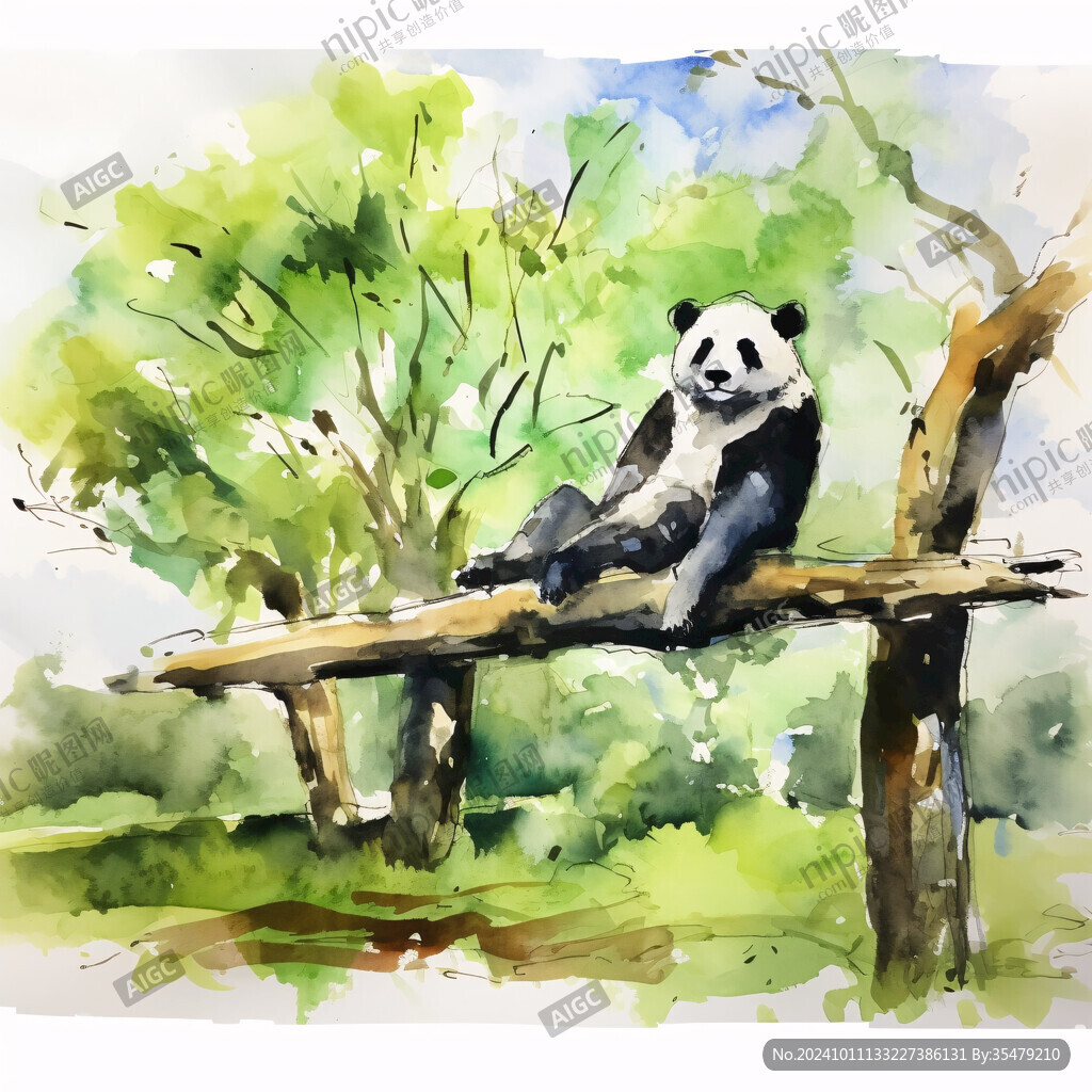 艺术画大熊猫