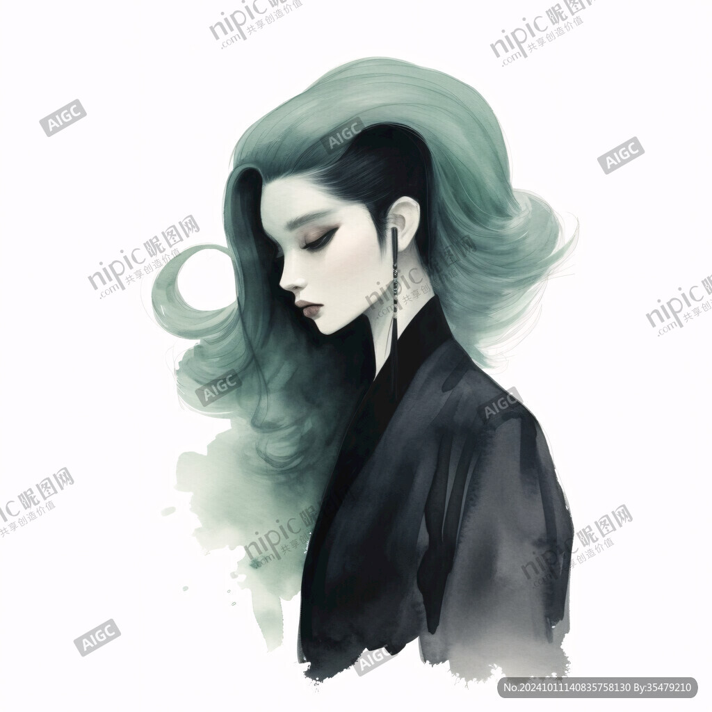 潮流插画美女人物插画