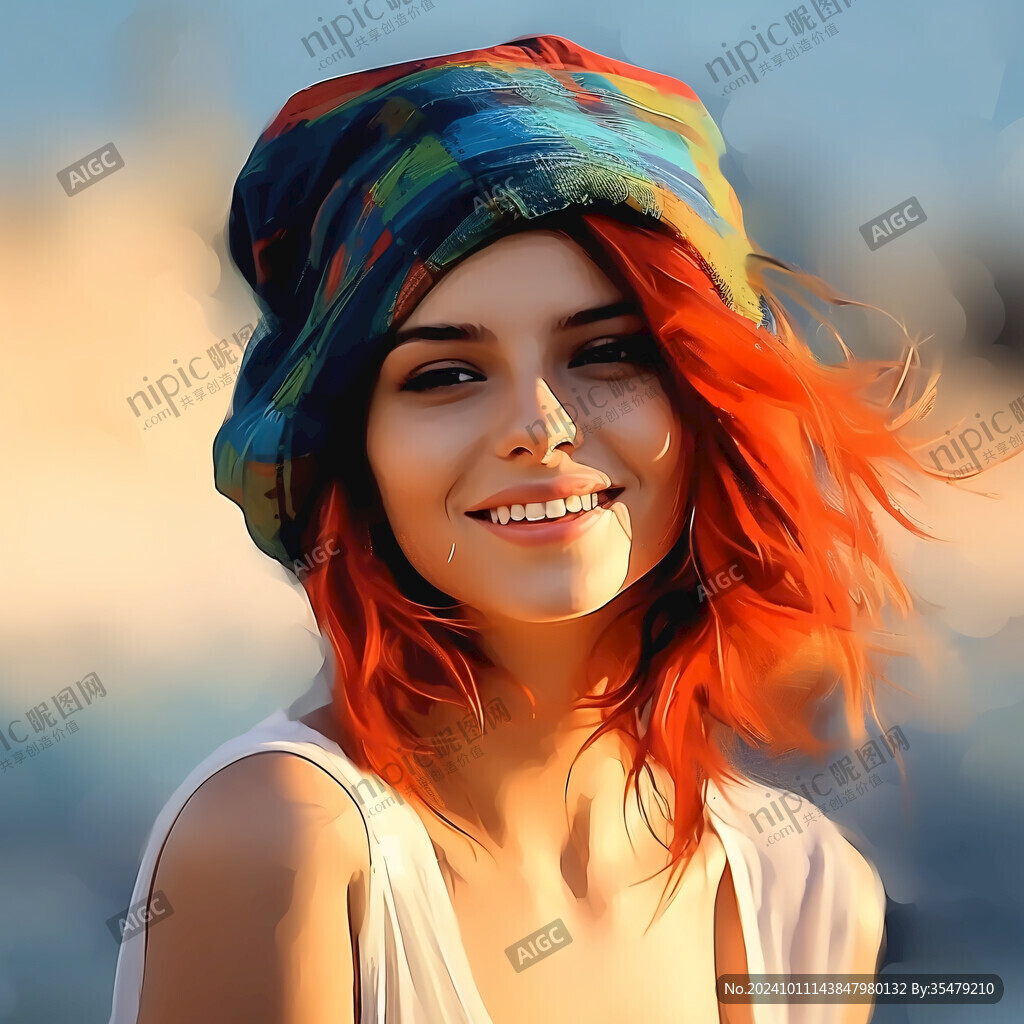 戴围巾的红发小姐姐